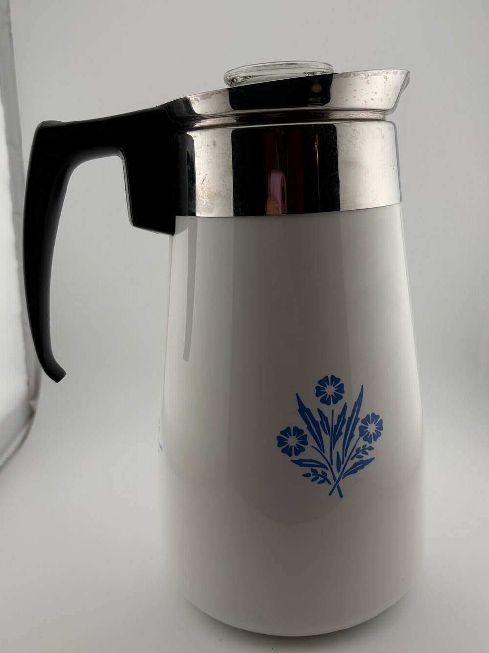 Corning Ware Blue Cornflower 9 Cup Percolator with insides and lid